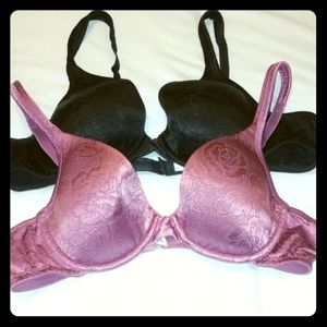 (1) Black Wire Bra and (1) Pink Wire Bra
